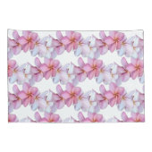Plumeria Blooms in Roze Kussensloop Set (Achterkant-Rechts)
