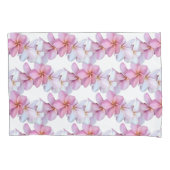 Plumeria Blooms in Roze Kussensloop Set (Voorkant-Links)