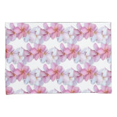 Plumeria Blooms in Roze Kussensloop Set (Voorkant-Rechts)