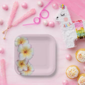 Plumeria blooms papieren bordje (Feest)