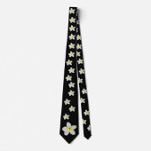 Plumeria Blooms Zwart Stropdas (Voorkant)