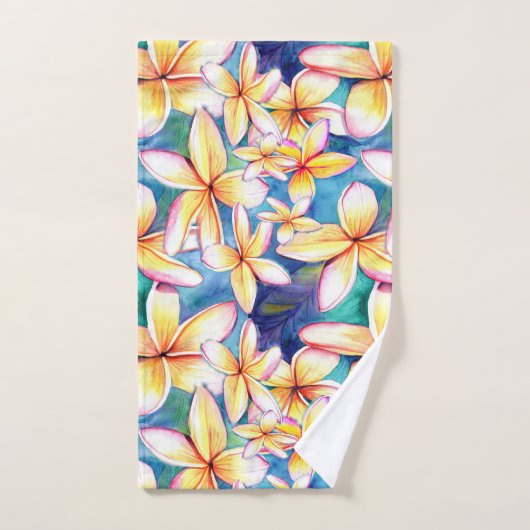 Plumeria Blossom met Blue Hawaii Bath Towel Set Bad Handdoek (Handdoek)
