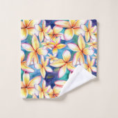 Plumeria Blossom met Blue Hawaii Bath Towel Set Bad Handdoek (Wasdoekje)