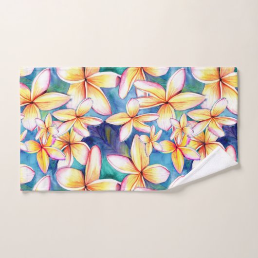 Plumeria Blossom met Blue Hawaii Bath Towel Set Bad Handdoek (Handdoek)
