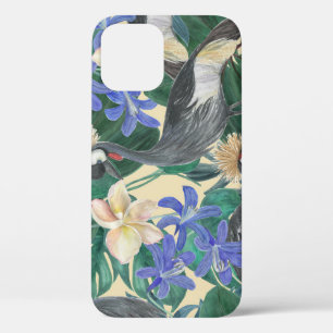 Plumeria Blue Flowers, Waterverf naadloos. Case-Mate iPhone Case