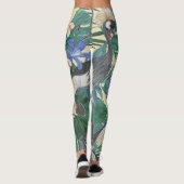 Plumeria Blue Flowers, Waterverf naadloos. Leggings (Achterkant)