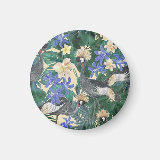 Plumeria Blue Flowers, Waterverf naadloos. Magneet (Voorkant)