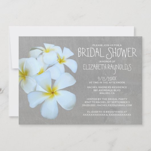 Plumeria Bridal Shower Invitations Kaart (Voorkant)