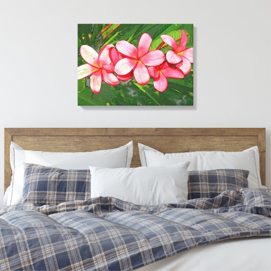 plumeria canvas afdruk (Insitu (Slaapkamer))