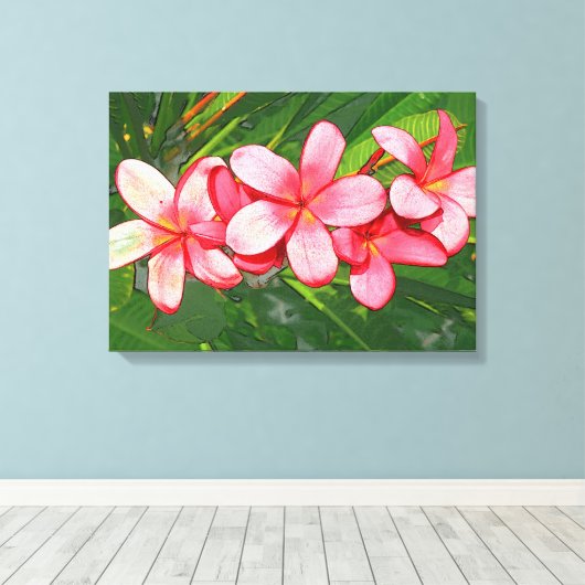 plumeria canvas afdruk (Insitu (Houten vloer))