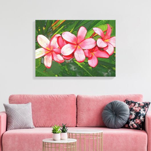 plumeria canvas afdruk (Insitu (Woonkamer))
