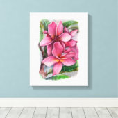 Plumeria Canvas Print (Insitu (Houten vloer))
