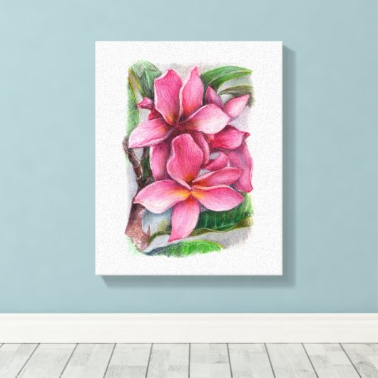 Plumeria Canvas Print (Insitu (Houten vloer))