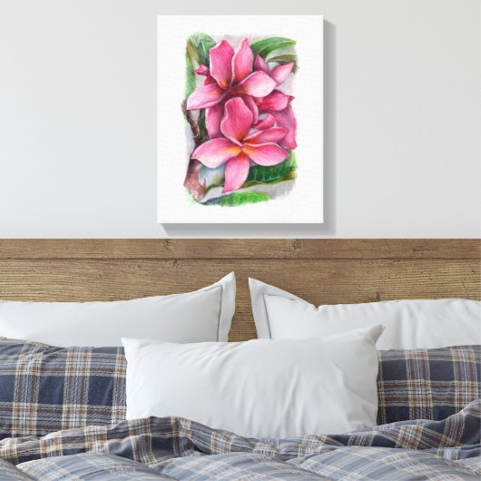 Plumeria Canvas Print (Insitu (Slaapkamer))