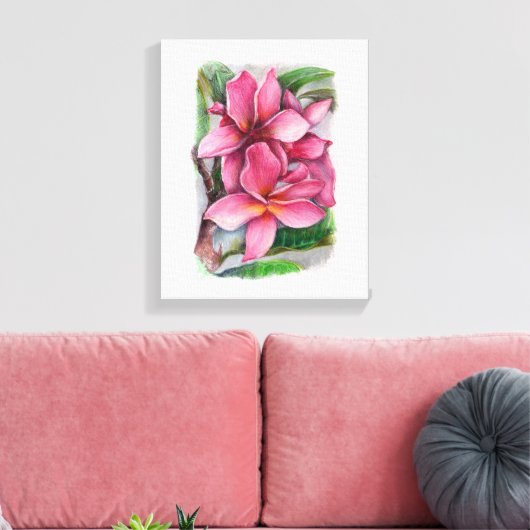 Plumeria Canvas Print (Insitu (Woonkamer))
