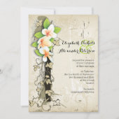  plumeria en ivoorbeige bruiloft kaart (Voorkant)