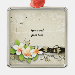 Plumeria en Ivy Grunge Custom ornament