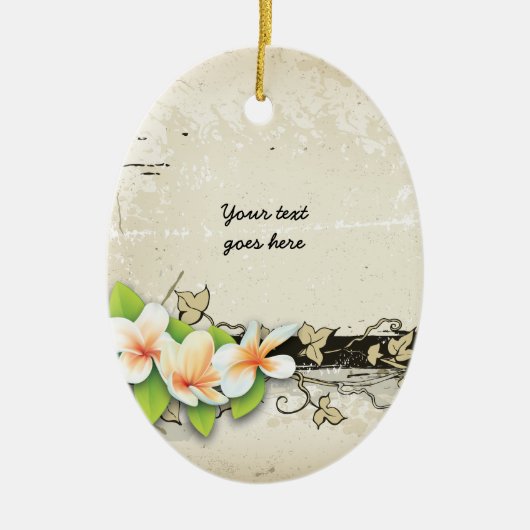 Plumeria en Ivy Grunge Custom ornament (Voorkant)