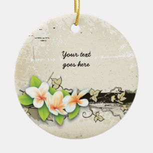 Plumeria en Ivy Grunge Custom ornament