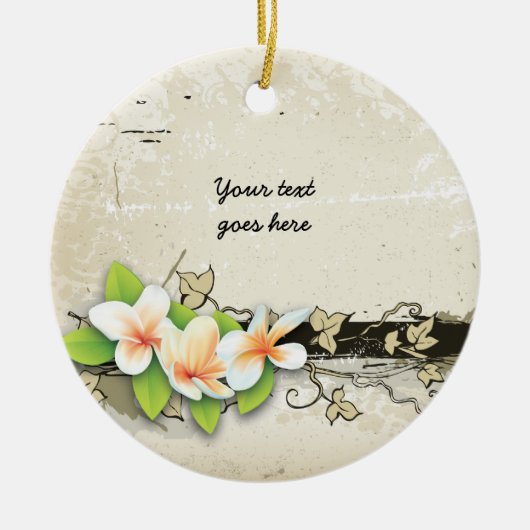 Plumeria en Ivy Grunge Custom ornament (Voorkant)