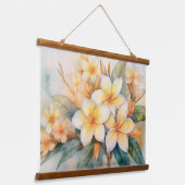 Plumeria en Shell Ginger Hangend Wandkleed (Gebogen)