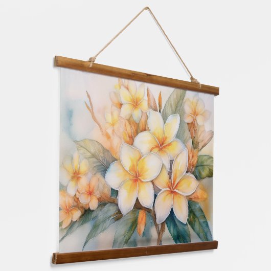 Plumeria en Shell Ginger Hangend Wandkleed (Gebogen)