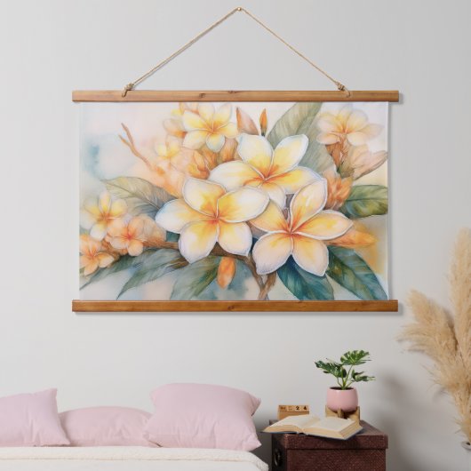 Plumeria en Shell Ginger Hangend Wandkleed (Slaapkamer)