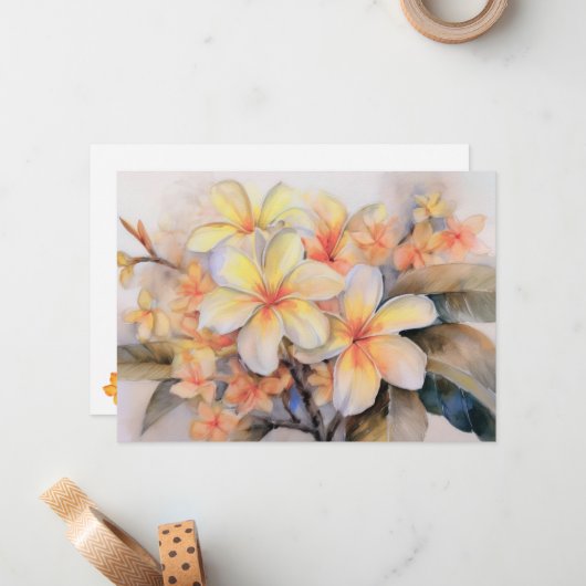 Plumeria en Shell Ginger Notitiekaartje (Voorkant / Achterkant in situ)
