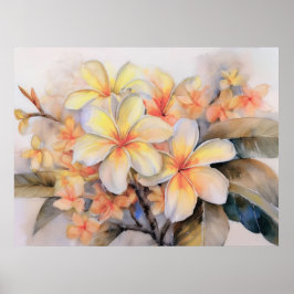 Plumeria en Shell Ginger Poster