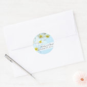 Plumeria en zeesterren, blauw rond Favor Label (Envelop)