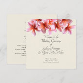 Plumeria Flat Simple Wedding Ceremony-programma's Kaart (Voorkant / Achterkant)
