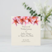 Plumeria Flat Simple Wedding Ceremony-programma's Kaart (Staand voorkant)