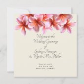 Plumeria Flat Simple Wedding Ceremony-programma's Kaart (Voorkant)