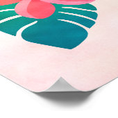 Plumeria Floral Tropical Leaves Waterverf Art Poster (Hoek)