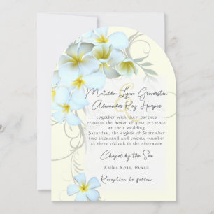 Plumeria Flourish Custom Wedding Invitation Kaart