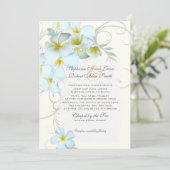 Plumeria Flourish Custom Wedding Invitation Kaart (Staand voorkant)