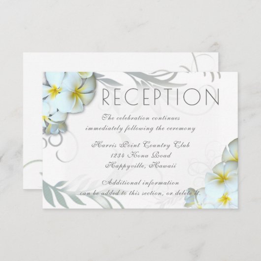 Plumeria Flourish Reception Venue Enclosure Informatiekaartje (Voorkant / Achterkant)