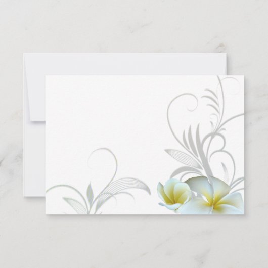Plumeria Flourish RSVP Wedding Enclosure Kaart (Achterkant)