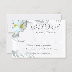 Plumeria Flourish RSVP Wedding Enclosure Kaart