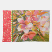 Plumeria Flower Green Red Kitchen Towel Theedoek (Horizontaal)