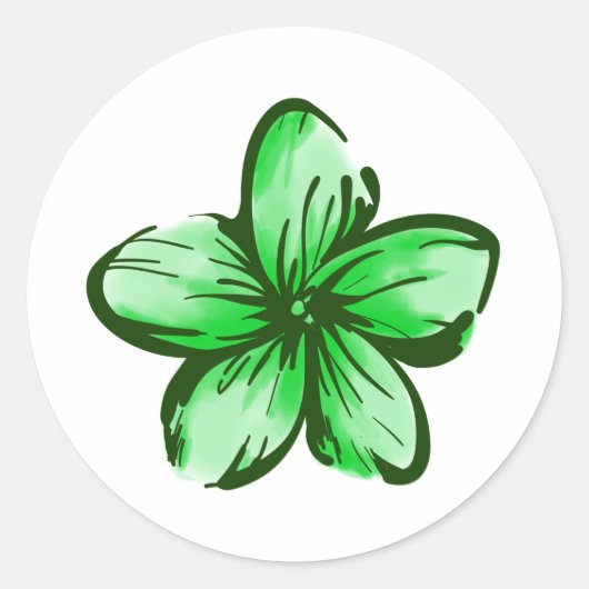 Plumeria Flower Hawaii Style Ronde Sticker (Voorkant)