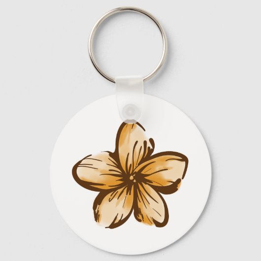 Plumeria Flower Hawaii Style Sleutelhanger (Voorkant)