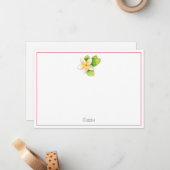 Plumeria Flower Notitiekaartje (Voorkant / Achterkant in situ)