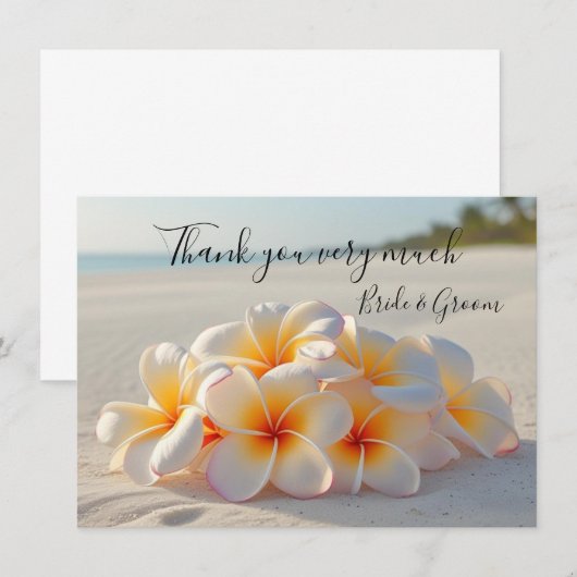 Plumeria Flower on sand thank you card Bedankkaart (Voorkant / Achterkant)