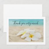 Plumeria Flower op zand, dank je kaart (Voorkant / Achterkant)