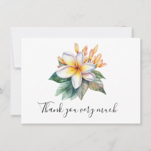 Plumeria Flower op zand, dank je kaart
