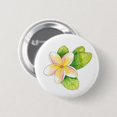 Plumeria Flower Ronde Button 5,7 Cm (Voorkant /achterkant)