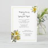 Plumeria Flower Yellow Wedding Shower-uitnodiging Kaart (Staand voorkant)