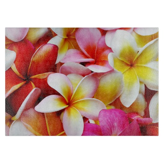 Plumeria Flowers Hawaiian Frangipani Floral Snijplank (Voorkant)