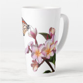 Plumeria Flowers Monarch Butterfly Latte Mok (Rechterhoek)
